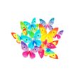 Duhoví motýli - dekorace z jedlého papíru 87 ks