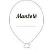 Svatební balónky Manželé s popisem černý potisk 5ks +fix na balónky