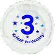 Krásné 3. narozeniny fóliový balónek kruh pro kluky