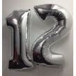 Balónek fóliový narozeniny číslo 2 stříbrný 86 cm