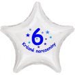 Krásné 6. narozeniny fóliový balónek hvězda pro kluky