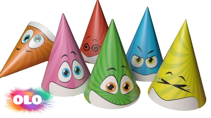 Veselé party kloboučky - různé barvy 6 ks v balení - Arpex - Klobouky,  čepice - Masky a kostýmy - OLO.cz - prodej party dekorací a potřeb