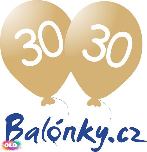 Balónek 30. narozeniny zlatý metalický - Kompletní nabídka - - OLO.cz -  prodej party dekorací a potřeb