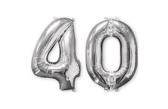 Balónky fóliové narozeniny číslo 40 stříbrna 66 cm