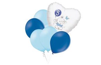 Set 5.narozeniny modrý slon srdce foliový balónek