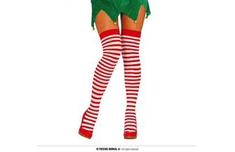 Vánoční pruhované nadkolenky - Santa Claus