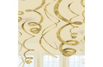 Závěsná dekorace zlatá 12ks 55,8 cm