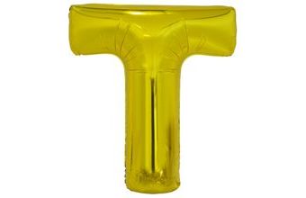 Písmeno T zlatý foliový balónek 86 cm amscan