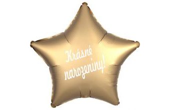 Balónek hvězda zlatá Krásné narozeniny!