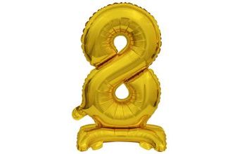 Balónek foliový narozeniny číslo 8 zlatý 38 cm Amscan