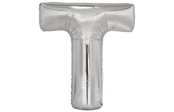 Písmeno T stříbrné foliový balónek 86 cm Amscan