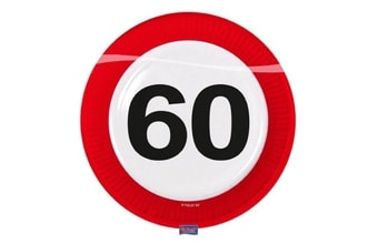 Talíře dopravní značka 60, 23 cm 8 ks/bal.