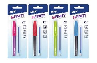 kuličkové pero gumovací Infinity + náplň 0,6 modré na blistru 6001337