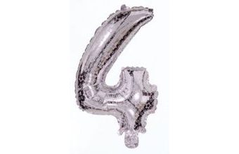 Balón foliový číslice stříbrná 35 cm - 4 (NELZE PLNIT HELIEM)
