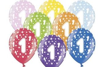 Silné Balónky 30 cm metalické mix - Birthday No.1