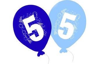 Balonky narozeniny 5ks s číslem 5 pro kluky-