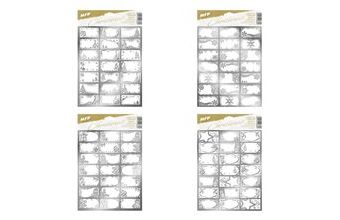 samolepky na dárky vánoční stříbrné 200x300mm/21ks 8885930