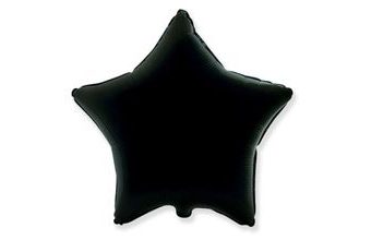 Balón foliový 45 cm Hvězda černá