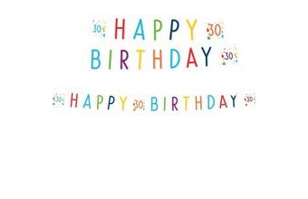 30. narozeniny nápis s puntíky 180 cm x 14 cm