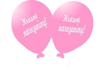 Balónek světle růžový Krásné narozeniny!