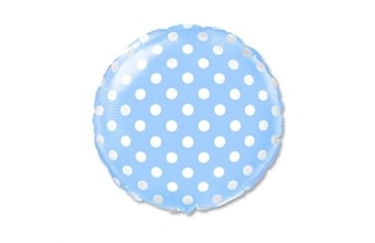 Balón foliový Kulatý modrý s bílými puntíky 45 cm