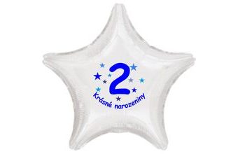 Krásné 2. narozeniny fóliový balónek hvězda pro kluky