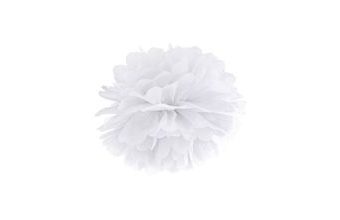 PAPÍROVÝ POMPOM 25 cm - BÍLÁ