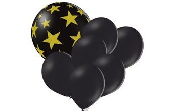 Set balónků černý balón s hvězdami a černé balónky