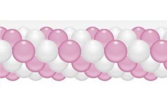 Balónková girlanda světlerůžovo-bílá 3 m
