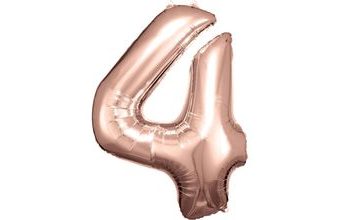 Balónek fóliový narozeniny číslo 4 růžovo-zlaté 86cm