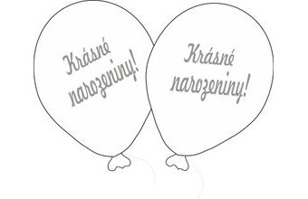 Balónek bílý Krásné narozeniny!