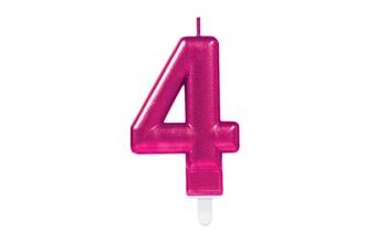 Svíčka číslo 4 růžová