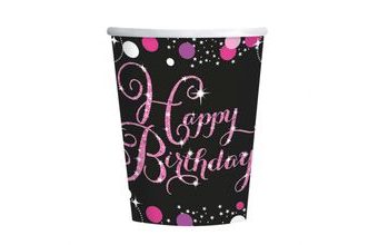 Kelímky šťastné narozeniny pink 8 ks 266 ml Amscan