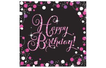 Ubrousky šťastné narozeniny 16 ks 33 cm x 33 cm