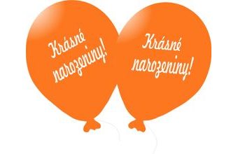 Balónek oranžový Krásné narozeniny!