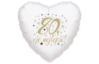 80. narozeniny balónek srdce