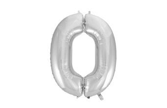 Balón foliový číslice stříbrná- SILVER 115 cm - 0