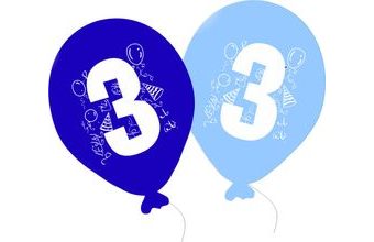 Balonky narozeniny 5ks s číslem 3 pro kluky-