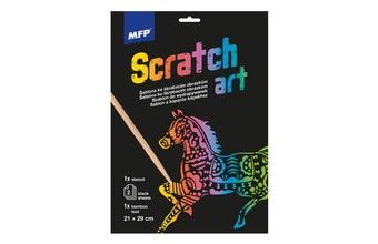škrabací obrázek šablona A4 Kůň 21x29cm + 2 listy 1032219