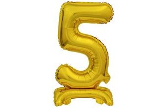 Balónek foliový narozeniny číslo 5 zlatý 38 cm Amscan