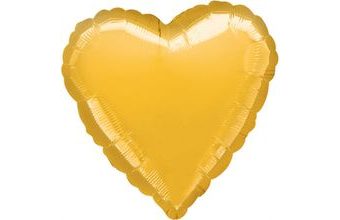 Balónek srdce zlaté metalické