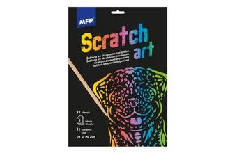 škrabací obrázek šablona A4 Pes 21x29cm + 2 listy 1032221