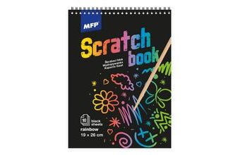 škrabací obrázek blok 26x19cm 10l černý/duha 1032116