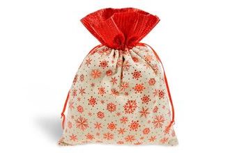 sáček textil vánoční vločky 18x23cm 5800736