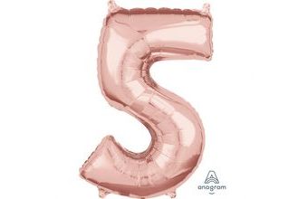 Amscan balónek fóliový narozeniny číslo 5 růžovo-zlaté 66cm