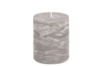 Svíčka válec světle šedá rustikální 98/100