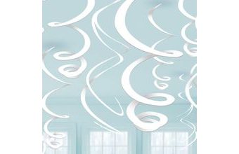 Závěsná dekorace bílá 12ks 55,8cm