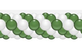 Balónková girlanda tmavězeleno-bílé 3 m