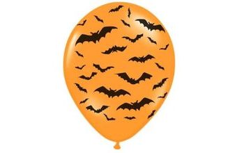 Latexové balónky oranžové - netopýři - 30 cm - 6 ks