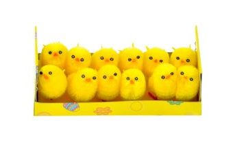 velikonoční kuřátko set 12ks, 3cm, plastová krabička 2221325